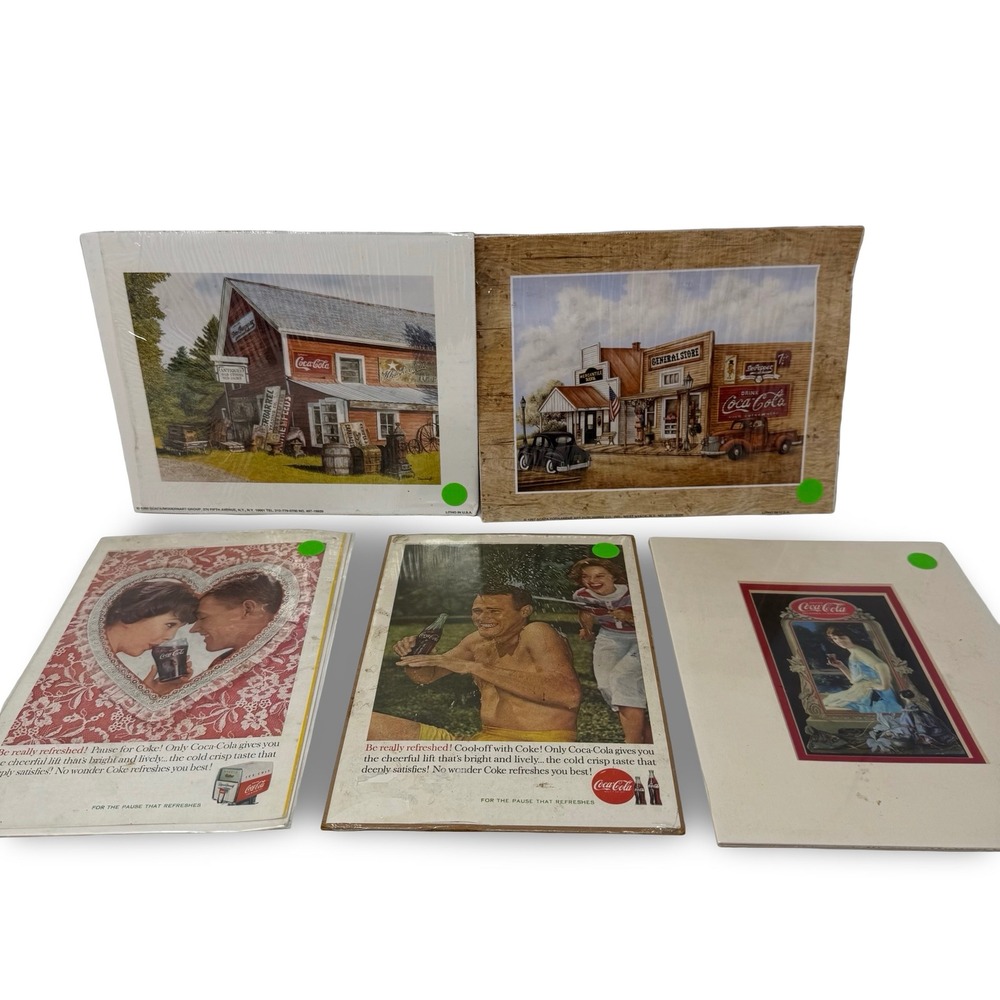 VTG Coca Cola Advertisements Lot of 5‎ Collectible Pictures 8x10 60s 90s